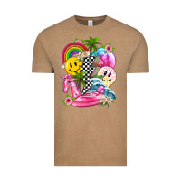 Vintage Coffee summer smile face and beach vibes with rainbow tbw Vintage Tee - texasbilliewilder
