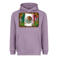 Lavender mexican flag background with cactus and sunflower Heavyweight Hoodie - Jasminsmagicworld