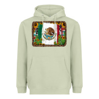 Matcha mexican flag background with cactus and sunflower Heavyweight Hoodie - Jasminsmagicworld