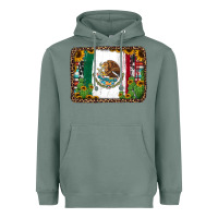Sage mexican flag background with cactus and sunflower Heavyweight Hoodie - Jasminsmagicworld