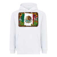 White mexican flag background with cactus and sunflower Heavyweight Hoodie - Jasminsmagicworld