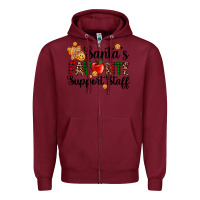 Burgundy santa's favorite  sport staff Zipper Hoodie - AdoDesignShop