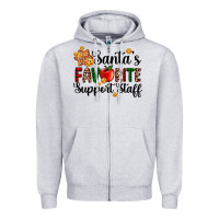Heather Grey santa's favorite  sport staff Zipper Hoodie - AdoDesignShop