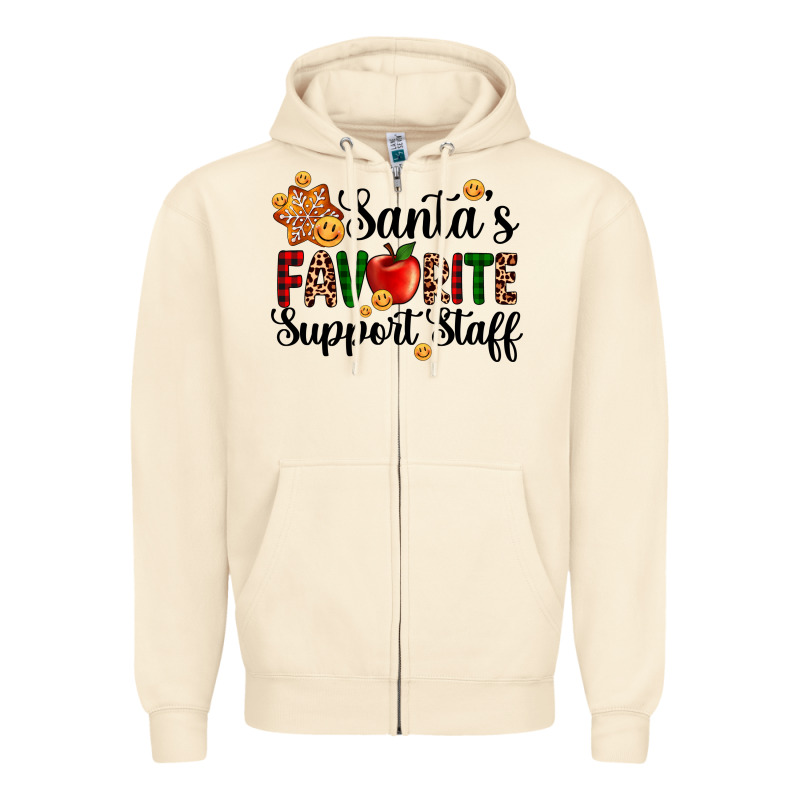 Santa's Favorite  Sport Staff Zipper Hoodie by AdoDesignShop | Teevron