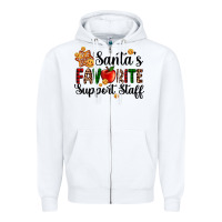 White santa's favorite  sport staff Zipper Hoodie - AdoDesignShop