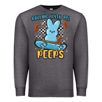 Charcoal Heather skateboard bunny Premium Sweatshirt - MaliasSmallBusiness