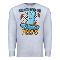 Heather Grey skateboard bunny Premium Sweatshirt - MaliasSmallBusiness