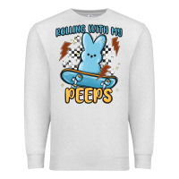Oatmeal Heather skateboard bunny Premium Sweatshirt - MaliasSmallBusiness
