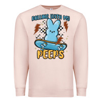 Pale Pink skateboard bunny Premium Sweatshirt - MaliasSmallBusiness