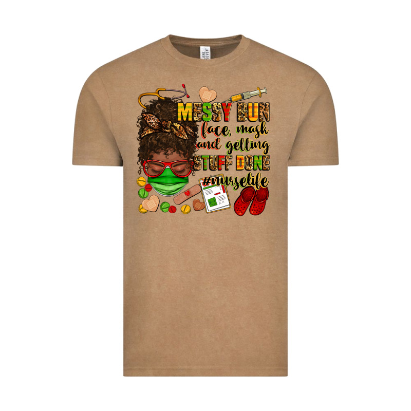 Messy Bun Face Mask & Getting Stuff Done  #nurselife Vintage Tee by Zillion Design Studio | Teevron