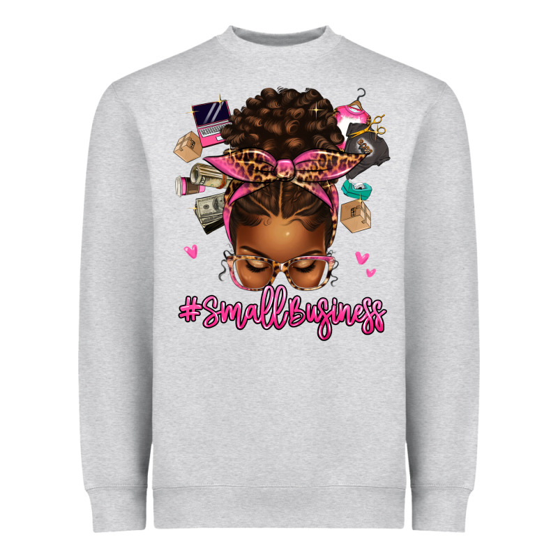 Small Business Afro Messy Bun Heavyweight Sweatshirt by texasbilliewilder | Teevron