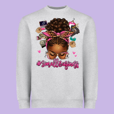 Small Business Afro Messy Bun Heavyweight Sweatshirt Designed By Texasbilliewilder