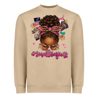 Mushroom small business afro messy bun Heavyweight Sweatshirt - texasbilliewilder