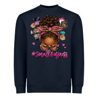 Navy small business afro messy bun Heavyweight Sweatshirt - texasbilliewilder