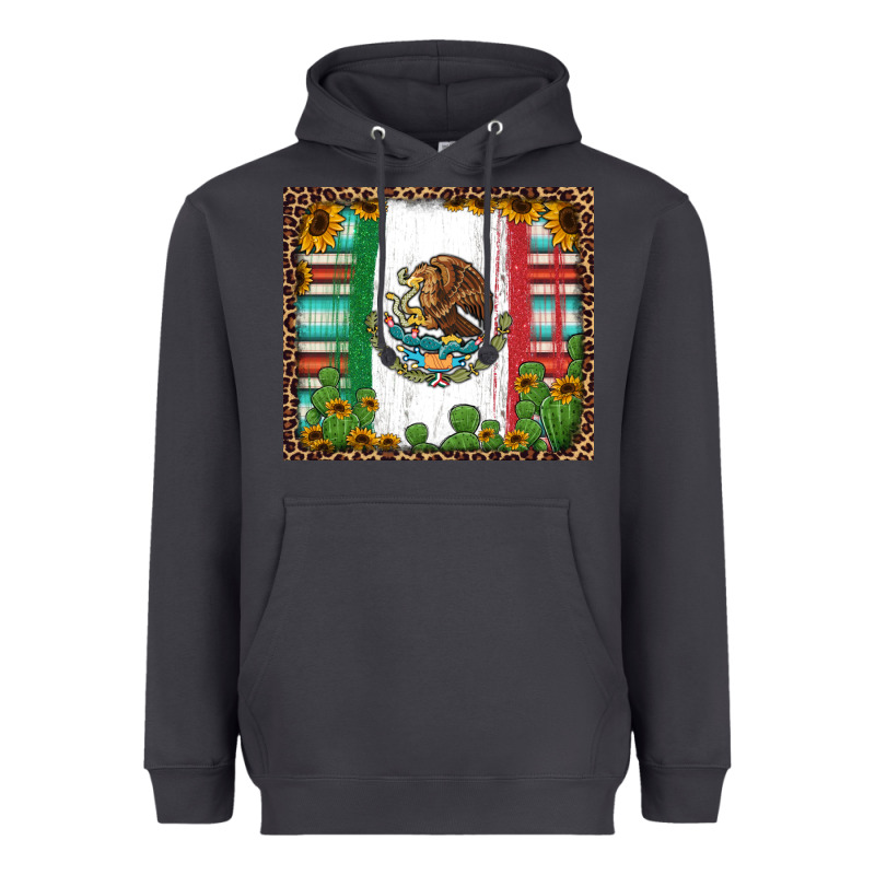Mexican Flag Background With Cactus And Sunflower Tumbler Heavyweight Hoodie by Jasminsmagicworld | Teevron