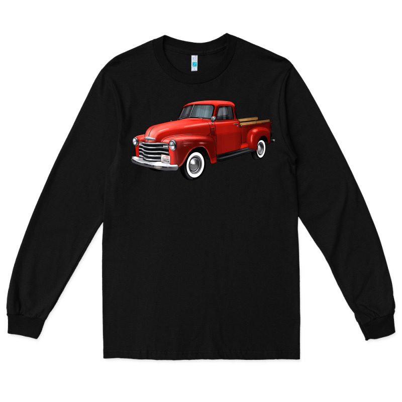 Western Red Truck Right 34 View Long Sleeve Tee by FaDigitalArtStudio | Teevron