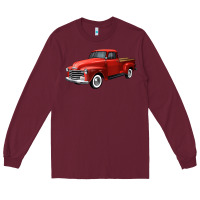 Burgundy western red truck right 34 view Long Sleeve Tee - FaDigitalArtStudio