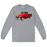 Heather Grey western red truck right 34 view Long Sleeve Tee - FaDigitalArtStudio