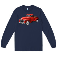 Navy western red truck right 34 view Long Sleeve Tee - FaDigitalArtStudio