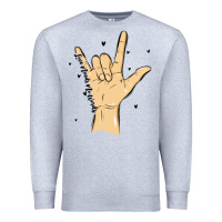 Heather Grey love needs no words Premium Sweatshirt - MaliasSmallBusiness