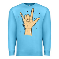 Ocean Blue love needs no words Premium Sweatshirt - MaliasSmallBusiness