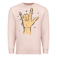 Pale Pink love needs no words Premium Sweatshirt - MaliasSmallBusiness