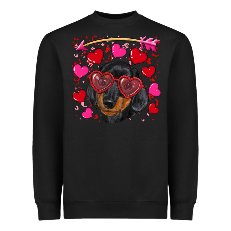 Valentine's Day  Dachshund Puppy Heavyweight Sweatshirt by RanaPortraitStore | Teevron