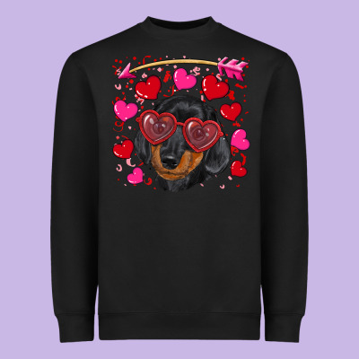 Heavyweight Sweatshirt valentine's day  dachshund puppy