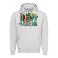 Dove Grey happy camper with trees and map Zipper Hoodie - AdoDesignShop