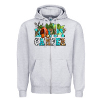 Heather Grey happy camper with trees and map Zipper Hoodie - AdoDesignShop