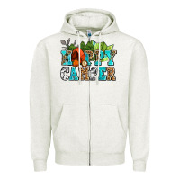 Oatmeal Heather happy camper with trees and map Zipper Hoodie - AdoDesignShop