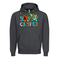 Smoke happy camper with trees and map Zipper Hoodie - AdoDesignShop