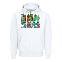 White happy camper with trees and map Zipper Hoodie - AdoDesignShop
