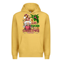 Antique Gold Pink Christmas hot cocoa and christmas movies Premium Hoodie - NancyCooperArtShop