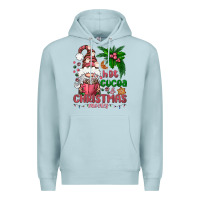 Blue Mist Pink Christmas hot cocoa and christmas movies Premium Hoodie - NancyCooperArtShop