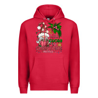 Cardinal Pink Christmas hot cocoa and christmas movies Premium Hoodie - NancyCooperArtShop