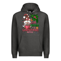 Charcoal Heather Pink Christmas hot cocoa and christmas movies Premium Hoodie - NancyCooperArtShop