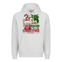 Dove Grey Pink Christmas hot cocoa and christmas movies Premium Hoodie - NancyCooperArtShop