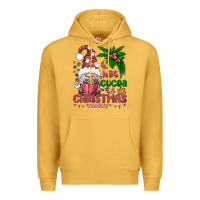 Mustard Pink Christmas hot cocoa and christmas movies Premium Hoodie - NancyCooperArtShop