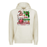 Oatmeal Heather Pink Christmas hot cocoa and christmas movies Premium Hoodie - NancyCooperArtShop