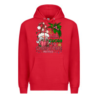 Red Pink Christmas hot cocoa and christmas movies Premium Hoodie - NancyCooperArtShop