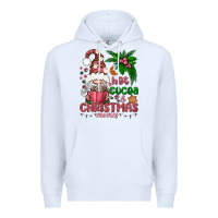 White Pink Christmas hot cocoa and christmas movies Premium Hoodie - NancyCooperArtShop