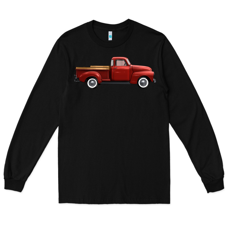 Western Red Truck Right Side View Long Sleeve Tee by FaDigitalArtStudio | Teevron