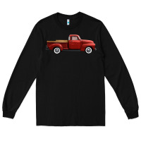 Black western red truck right side view Long Sleeve Tee - FaDigitalArtStudio