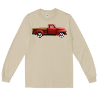 Mushroom western red truck right side view Long Sleeve Tee - FaDigitalArtStudio