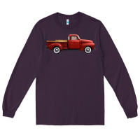 Plum western red truck right side view Long Sleeve Tee - FaDigitalArtStudio