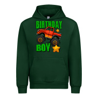 Forest Green birthday boy monster truck Urban Hoodie - Jasminsmagicworld