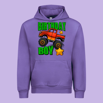 Birthday Boy Monster Truck Urban Hoodie Designed By Jasminsmagicworld