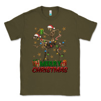 Army Green merry christmas deer skeleton Classic Tee - FaDigitalArtStudio