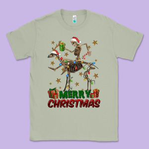 Merry Christmas Deer Skeleton Classic Tee Designed By Fadigitalartstudio